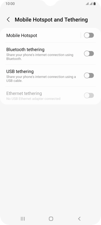 Press Mobile Hotspot. Press Mobile Hotspot.