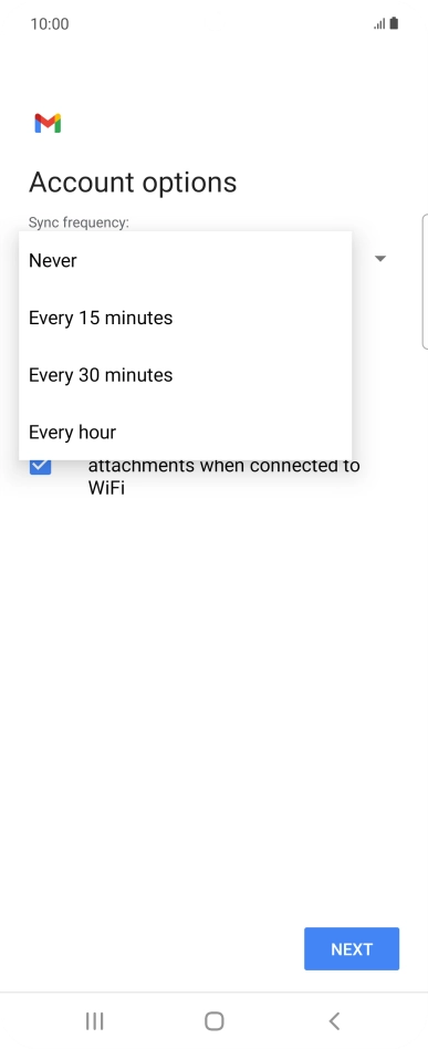 Press the required setting. Press the required setting.