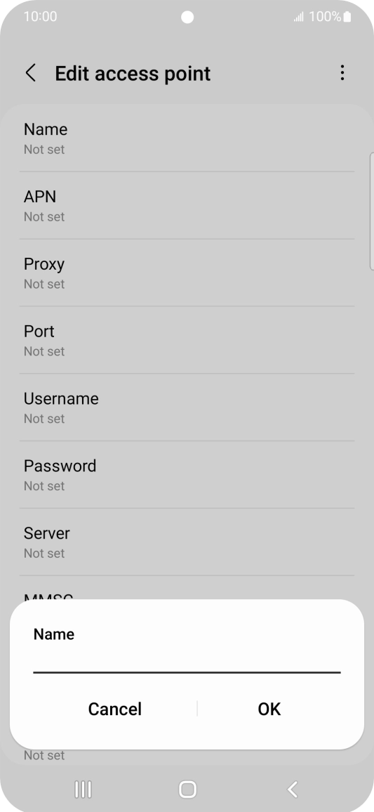 Key in EE Internet and press OK. Key in EE Internet and press OK.