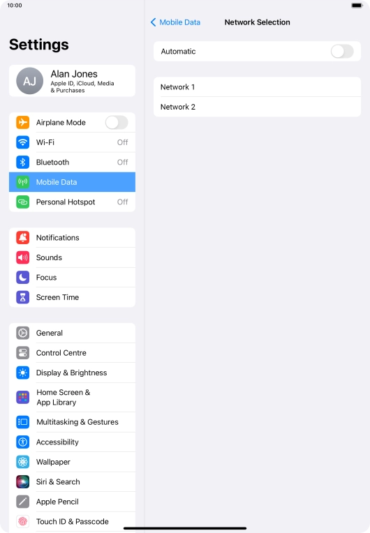 If you turn off the function, press the required network. If you turn off the function, press the required network.