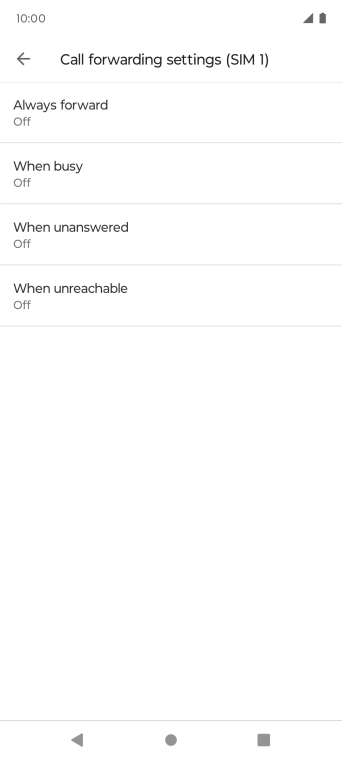Press the required divert type. Press the required divert type.