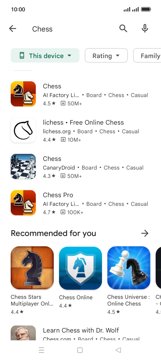 Press the required app. Press the required app.