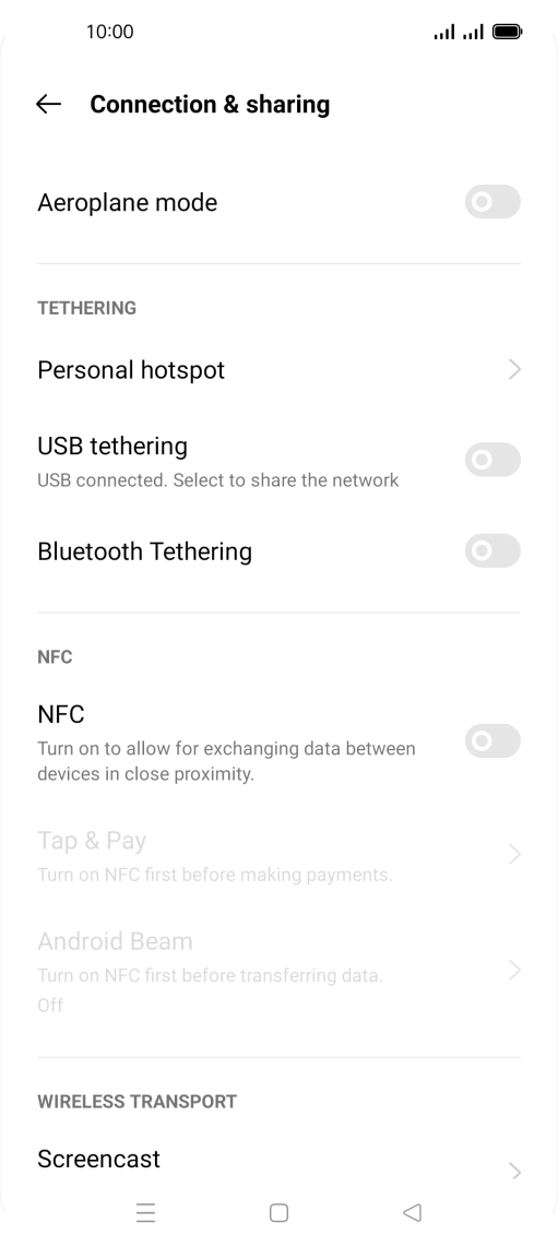 Press Personal hotspot. Press Personal hotspot.