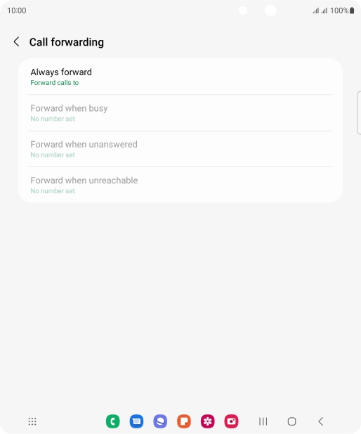 Press the required divert type. Press the required divert type.