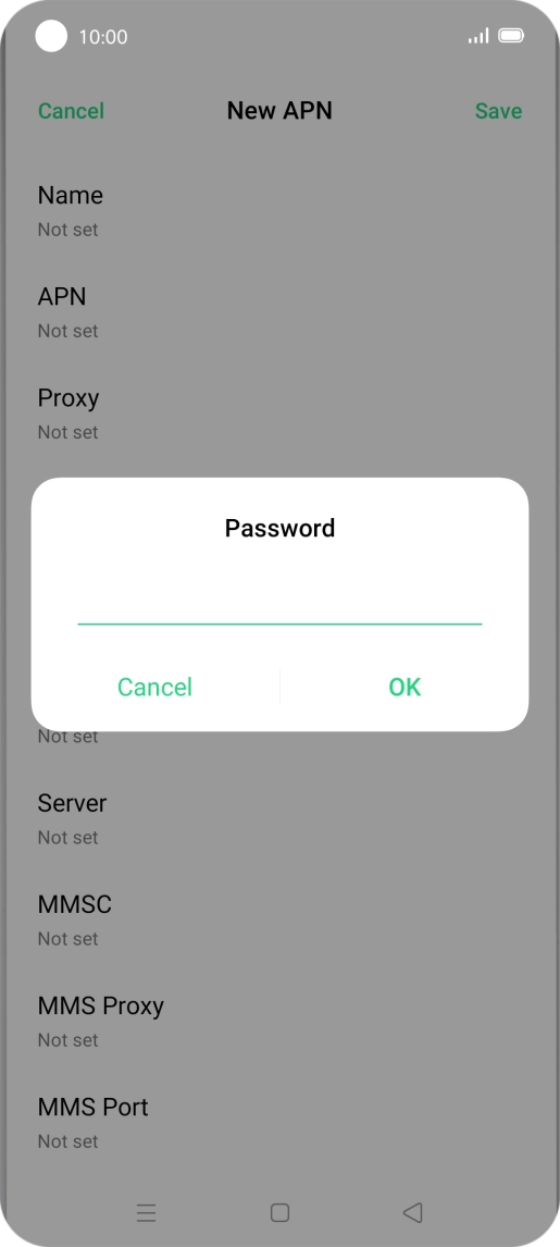 Key in secure and press OK. Key in secure and press OK.