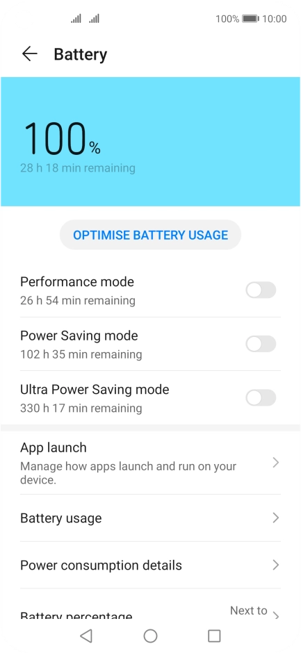 Press the indicator next to the required setting to turn on the function. Press the indicator next to the required setting to turn on the function.