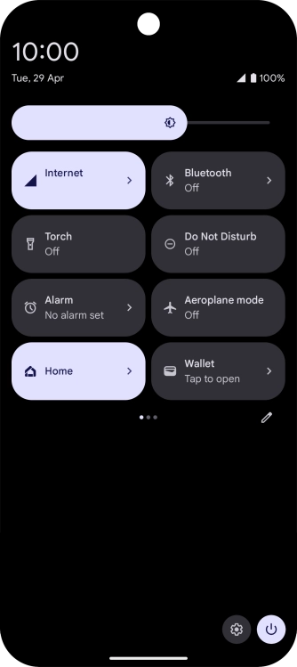 Press the settings icon. Press the settings icon.