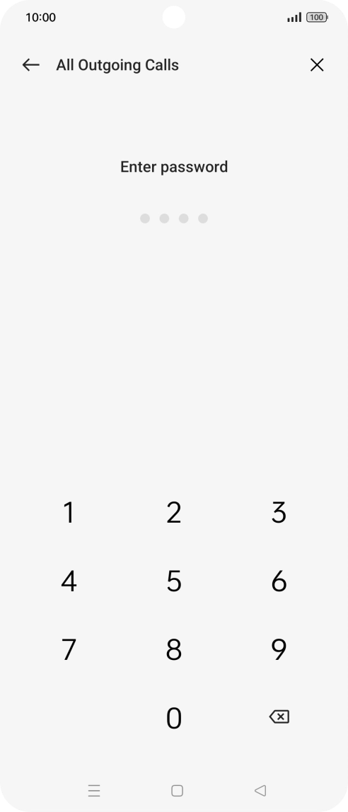 Key in your barring password. Key in your barring password.