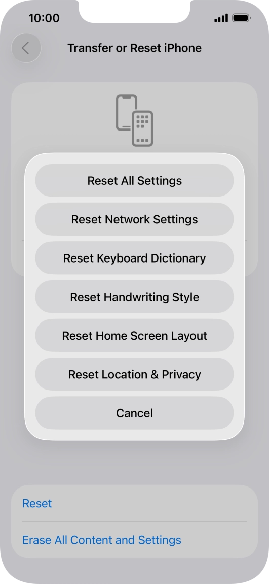 Press Reset All Settings. Press Reset All Settings.