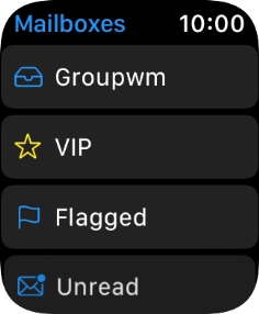 Press the required email account. Press the required email account.
