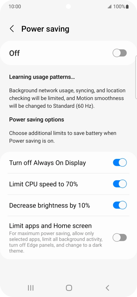 Press the indicators next to the required settings. Press the indicators next to the required settings.