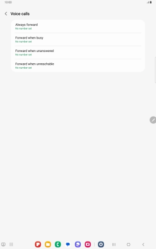 Press the required divert type. Press the required divert type.