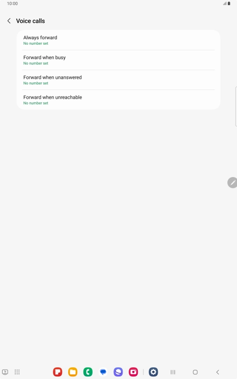 Press the required divert type. Press the required divert type.