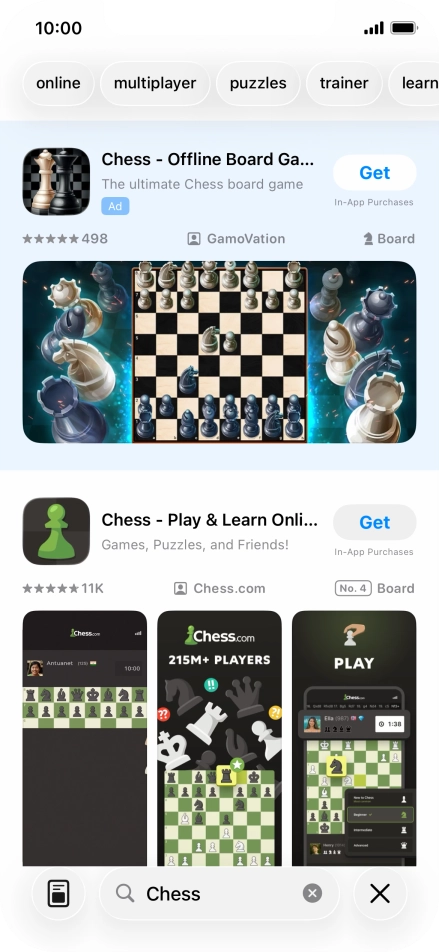 Press the required app. Press the required app.