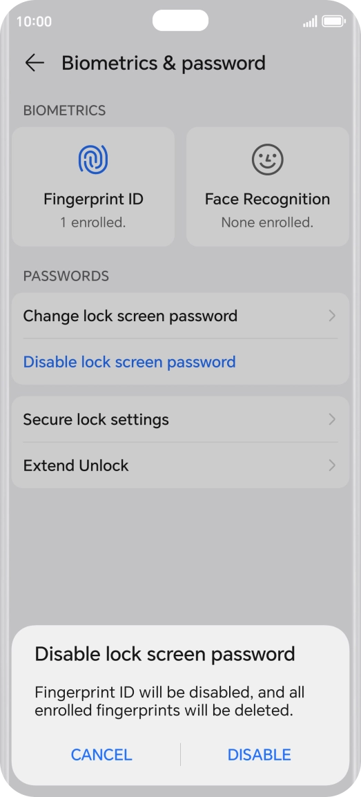 Press DISABLE. Press DISABLE.