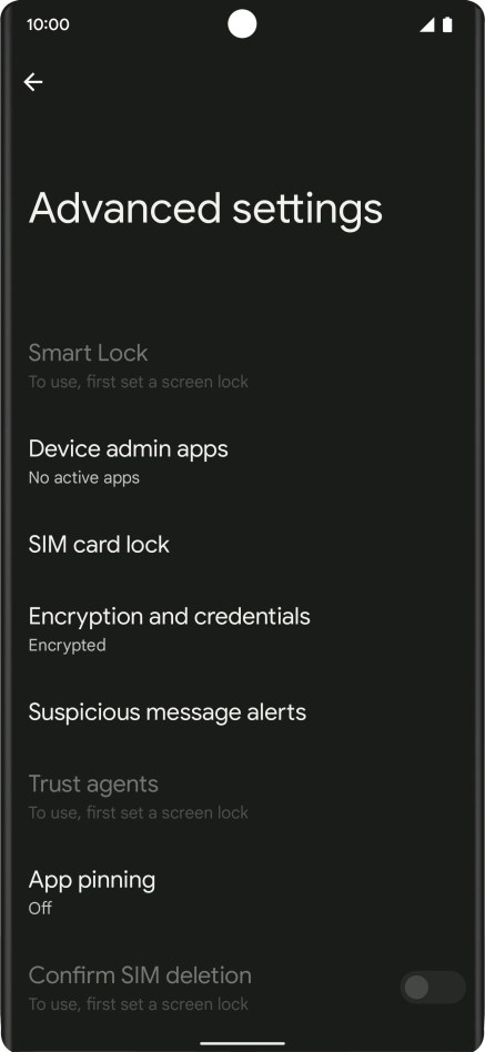 Press SIM card lock. Press SIM card lock.