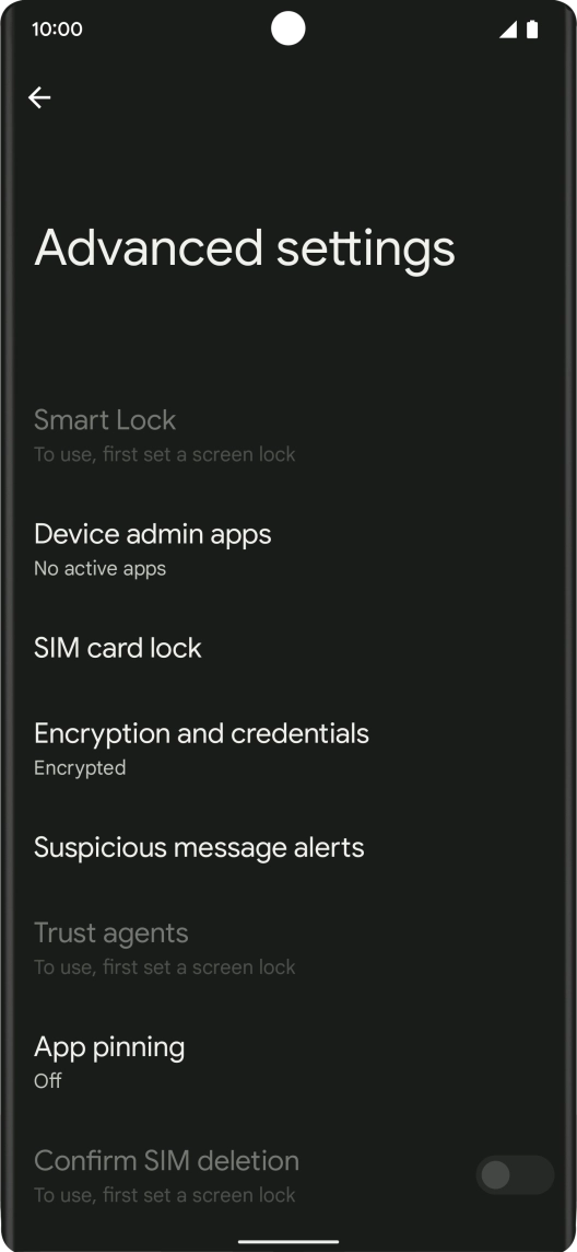 Press SIM card lock. Press SIM card lock.