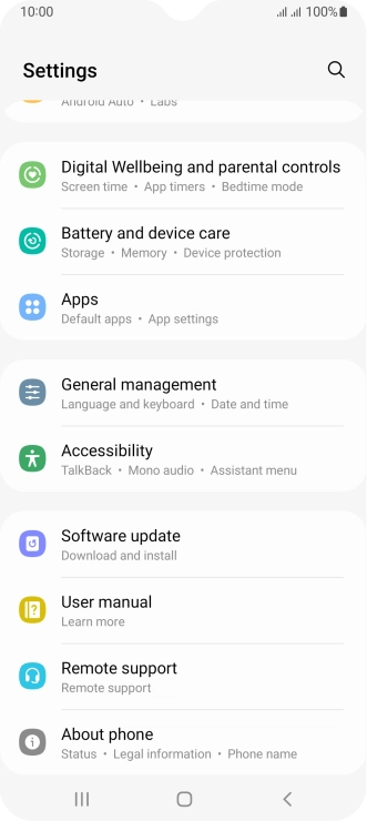 Press Battery and device care. Press Battery and device care.