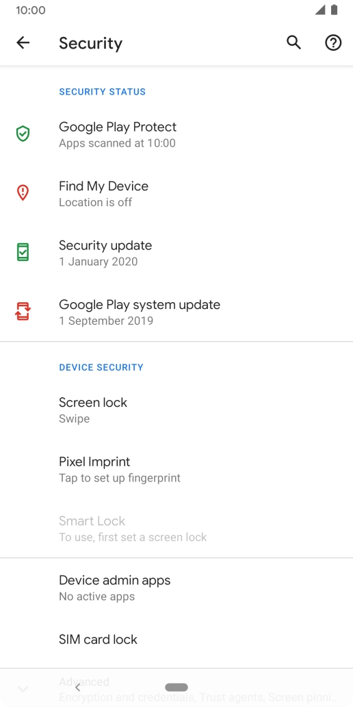 Press SIM card lock. Press SIM card lock.