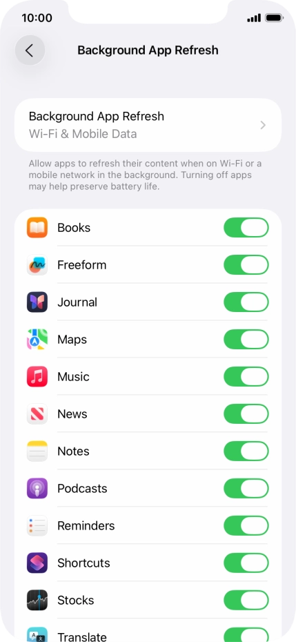 Press Background App Refresh. Press Background App Refresh.