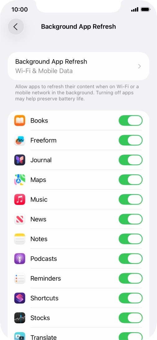 Press Background App Refresh. Press Background App Refresh.
