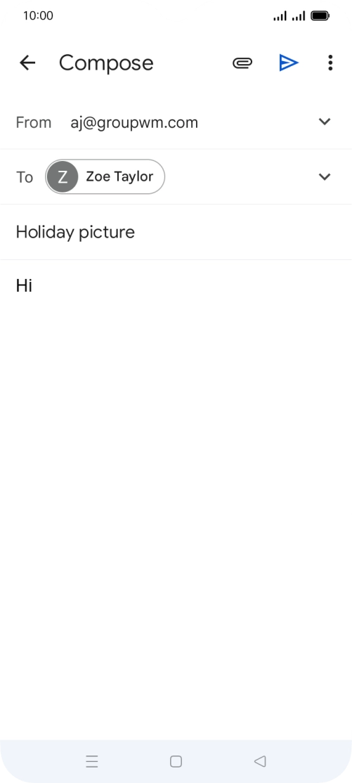 Press the attachment icon. Press the attachment icon.