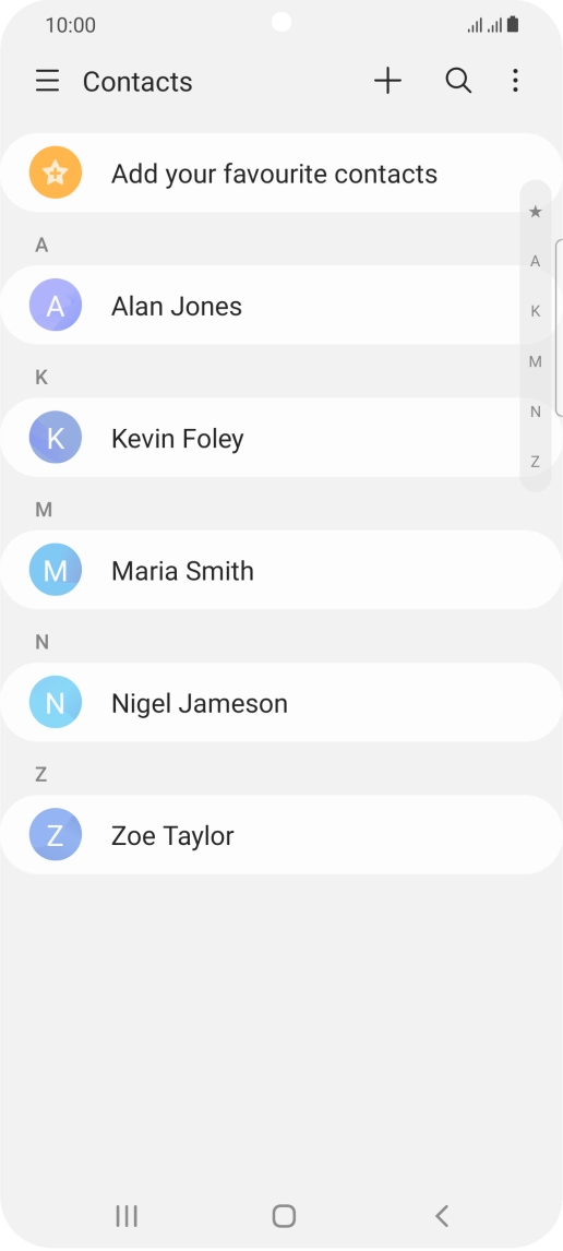 Press the new contact icon. Press the new contact icon.
