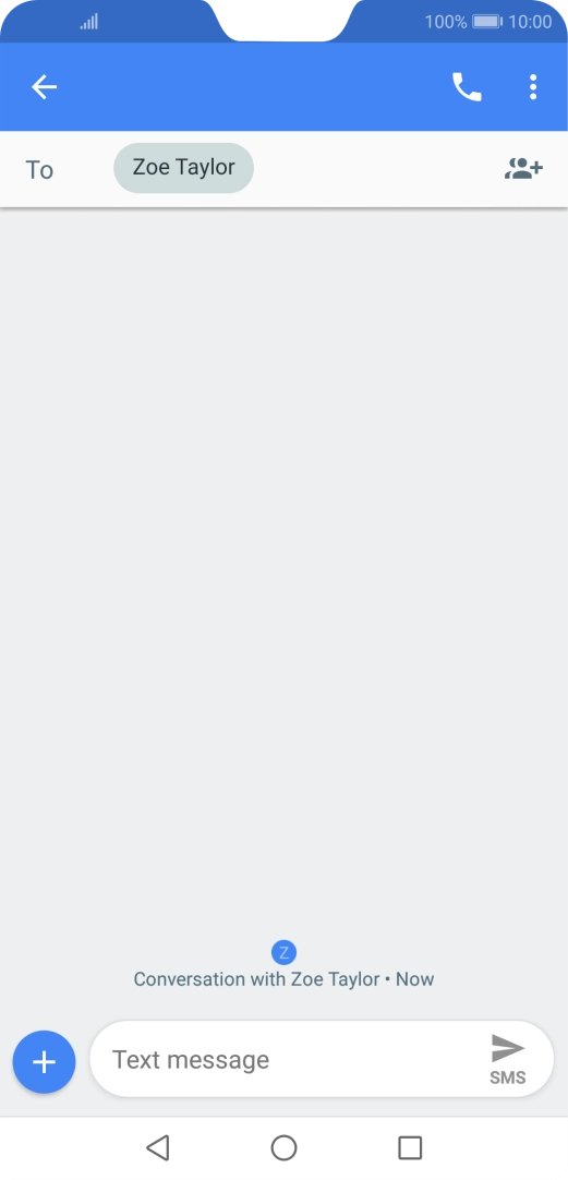 Press the text input field and write the text for your text message. Press the text input field and write the text for your text message.