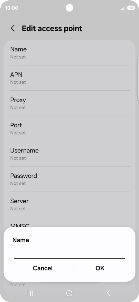 Key in EE Internet and press OK. Key in EE Internet and press OK.