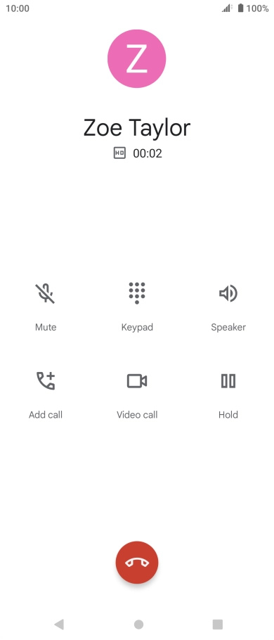 Press the end call icon. Press the end call icon.