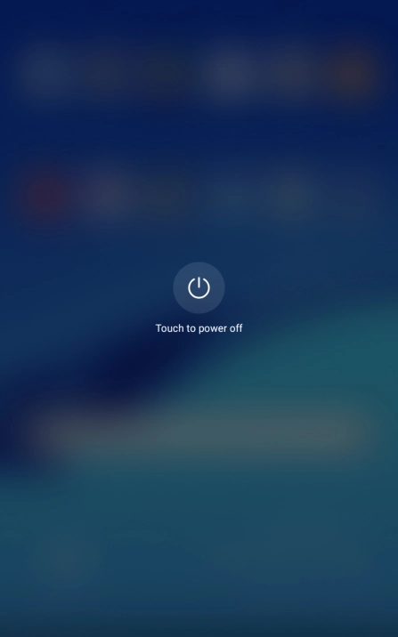 Press Touch to power off. Press Touch to power off.