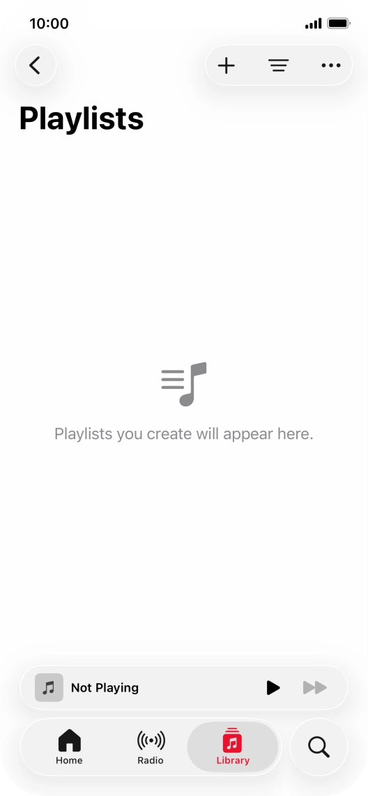 Press the new playlist icon. Press the new playlist icon.