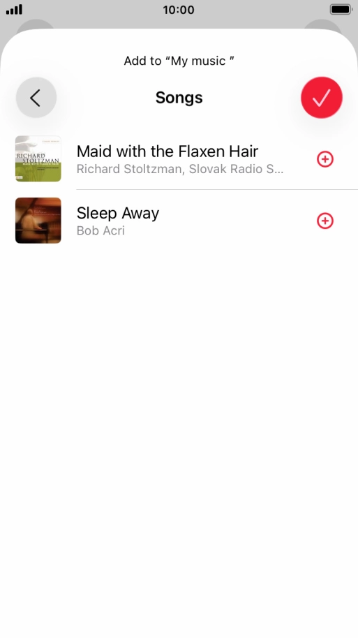 Go to the required category and press the add icon next to the required audio file. Go to the required category and press the add icon next to the required audio file.