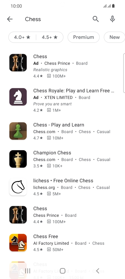 Press the required app. Press the required app.