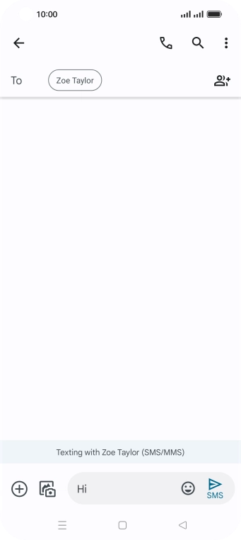 Press the send icon when you've finished your SMS. Press the send icon when you've finished your SMS.