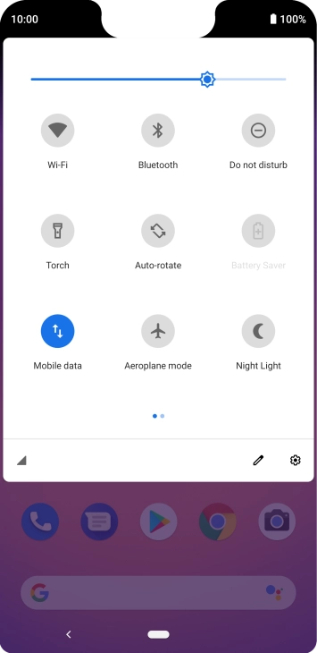 Press the settings icon. Press the settings icon.