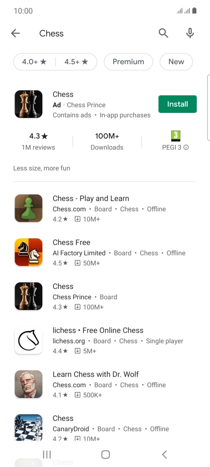 Press the required app. Press the required app.