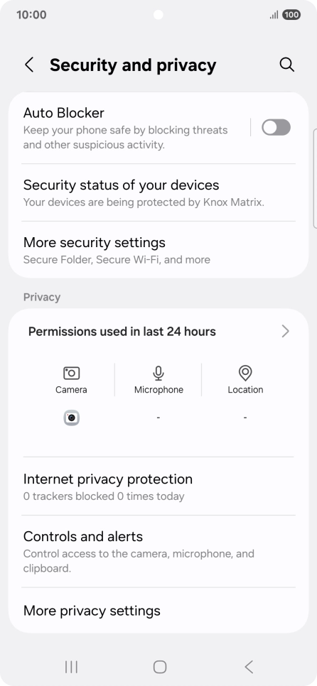 Press More security settings. Press More security settings.
