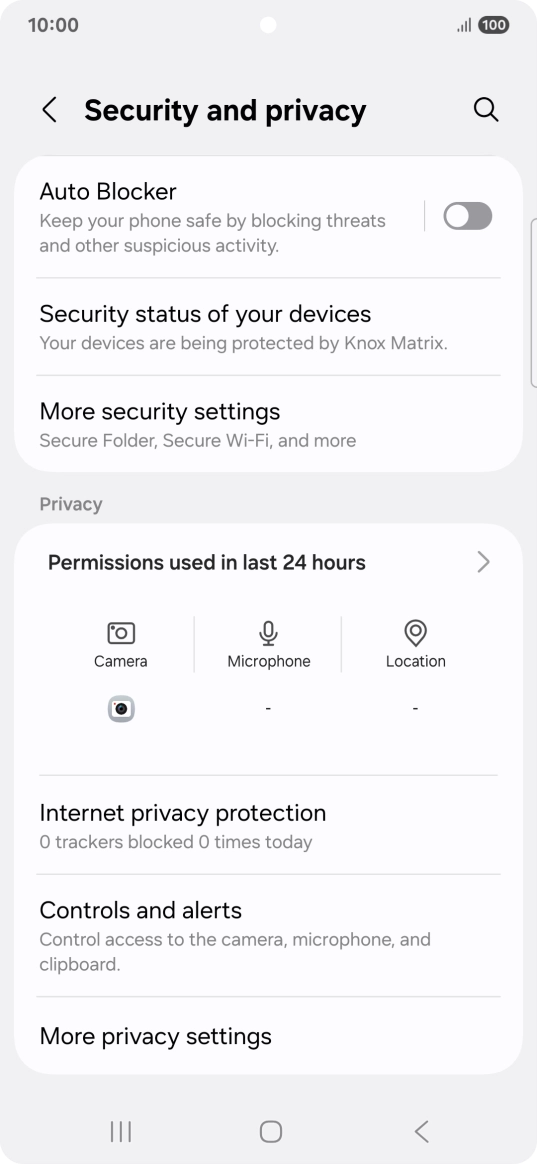 Press More security settings. Press More security settings.