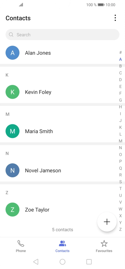 Press the new contact icon. Press the new contact icon.