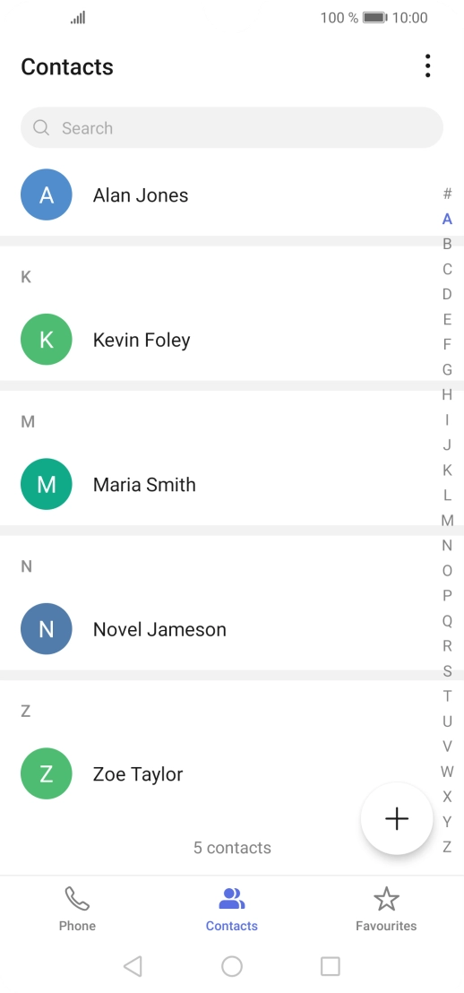 Press the new contact icon. Press the new contact icon.
