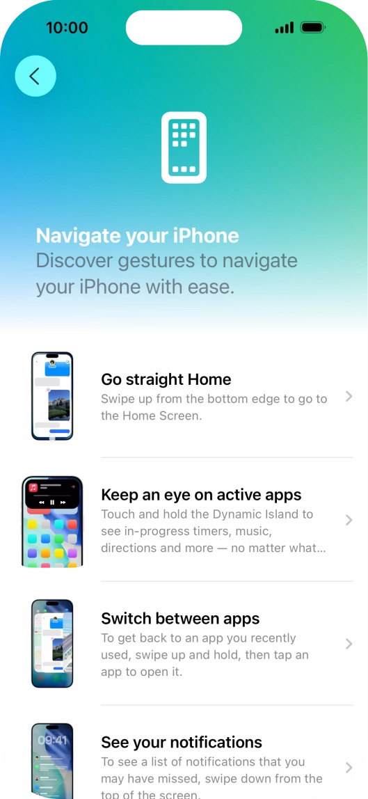 Slide your finger upwards starting from the bottom of the screen to return to the home screen. Slide your finger upwards starting from the bottom of the screen to return to the home screen.