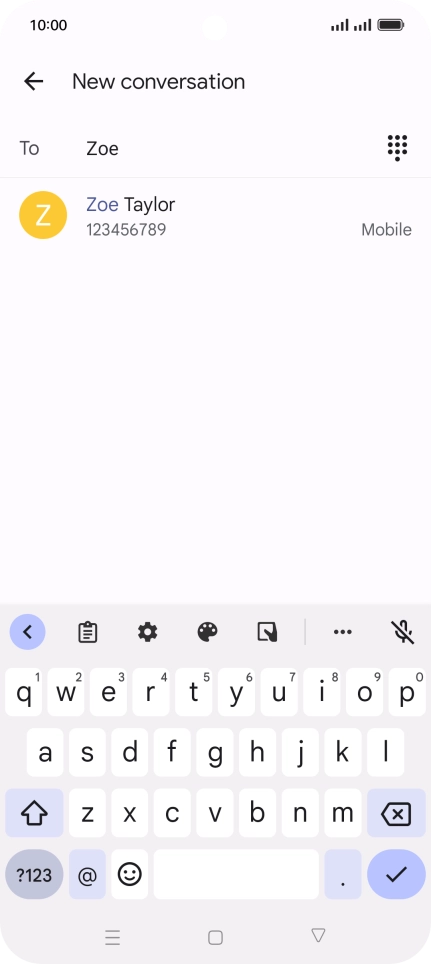 Press the required contact. Press the required contact.