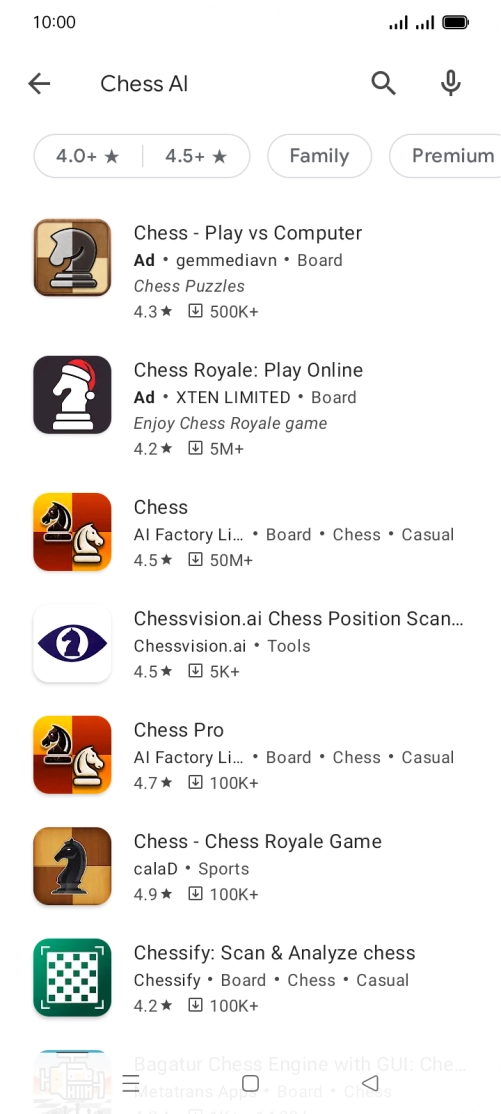 Press the required app. Press the required app.