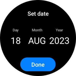 Slide your finger up or down on the screen to set the required date. Slide your finger up or down on the screen to set the required date.