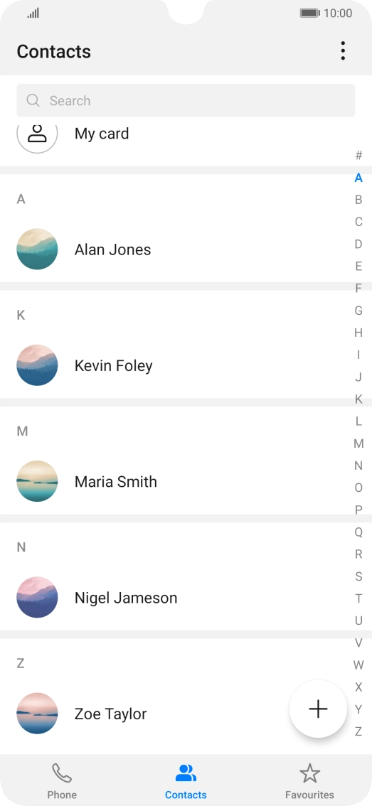Press the new contact icon. Press the new contact icon.