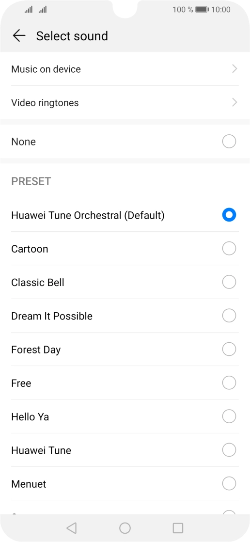 Press Music on device. Press Music on device.