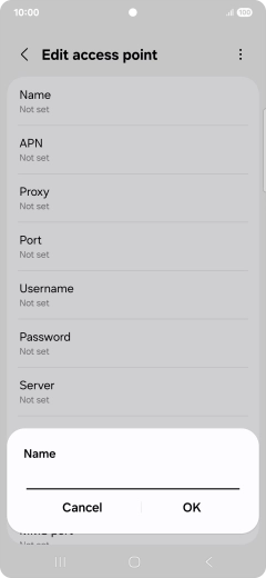 Key in EE Internet and press OK. Key in EE Internet and press OK.