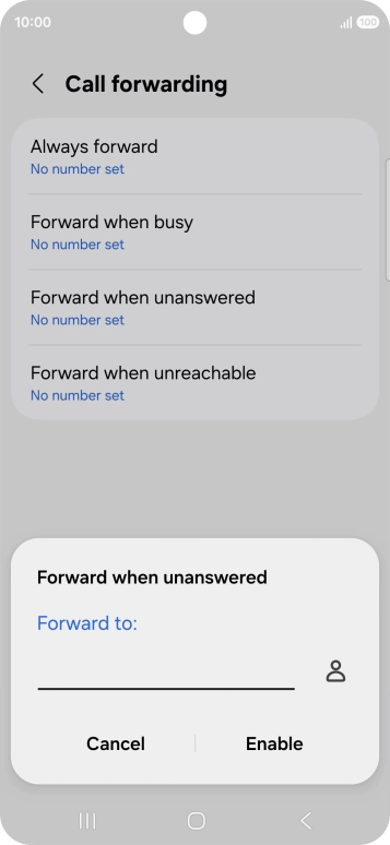 Key in +447953222222 and press Enable. Key in +447953222222 and press Enable.