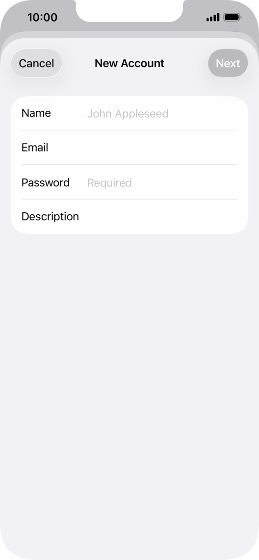 Press Name and key in the required sender name. Press Name and key in the required sender name.